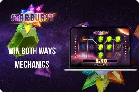 Starburst slot Win Both Ways payline structure on a 5x3 grid